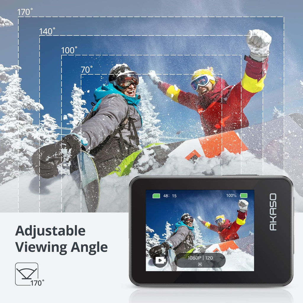 4K30FPS 20MP WiFi Action Camera with Touch Screen IPX8 Waterproof Camera EIS 2.0 External Mic with 2X 1350mAh Batteries I48752