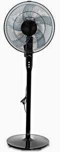 16 12-Speed Adjustable Height Pedestal Fan with Remote Control, Black K650871