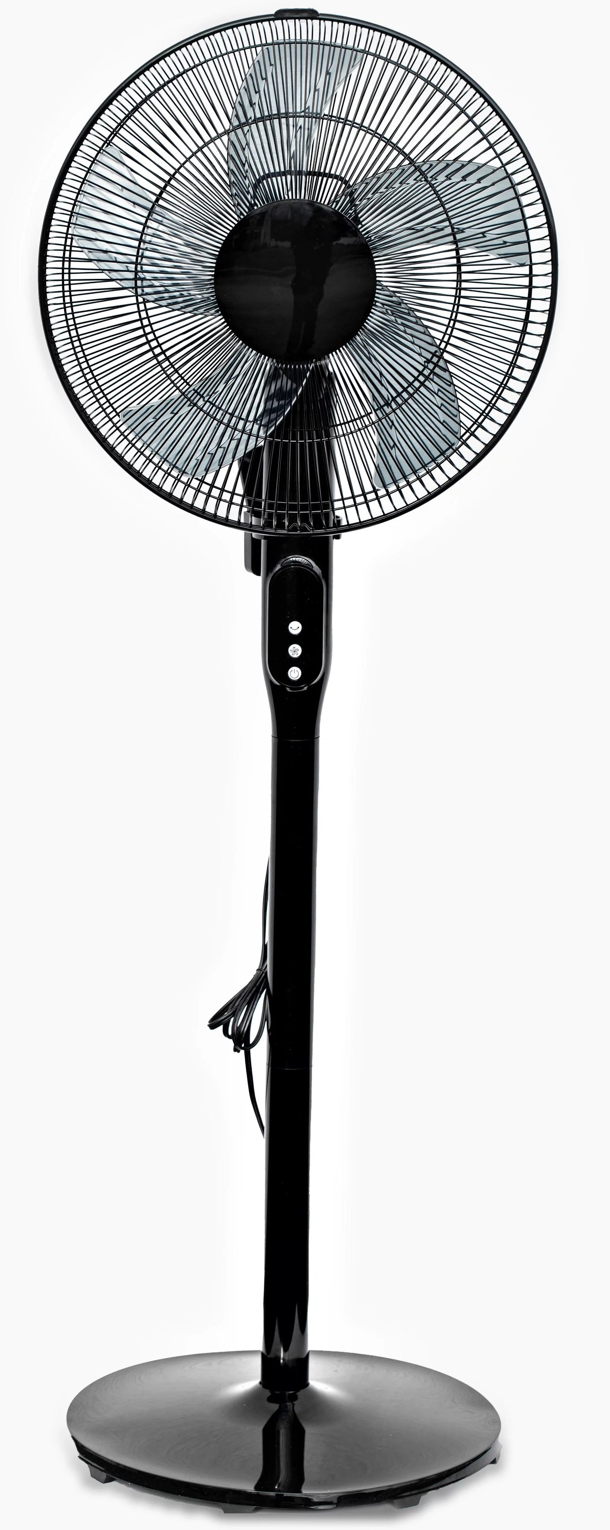 16 12-Speed Adjustable Height Pedestal Fan with Remote Control, Black K650871