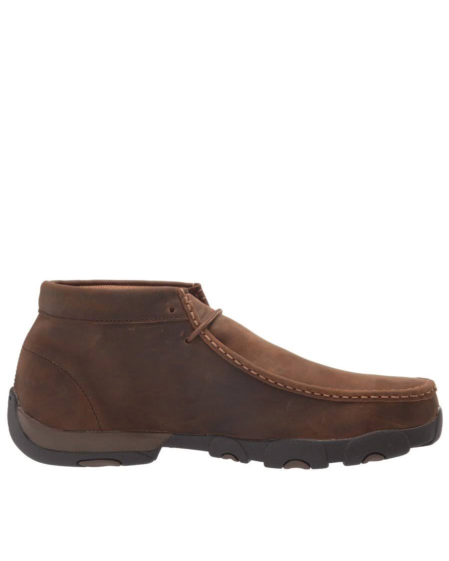 Distressed Saddle Leather Safety Toe Driving Moc E699673