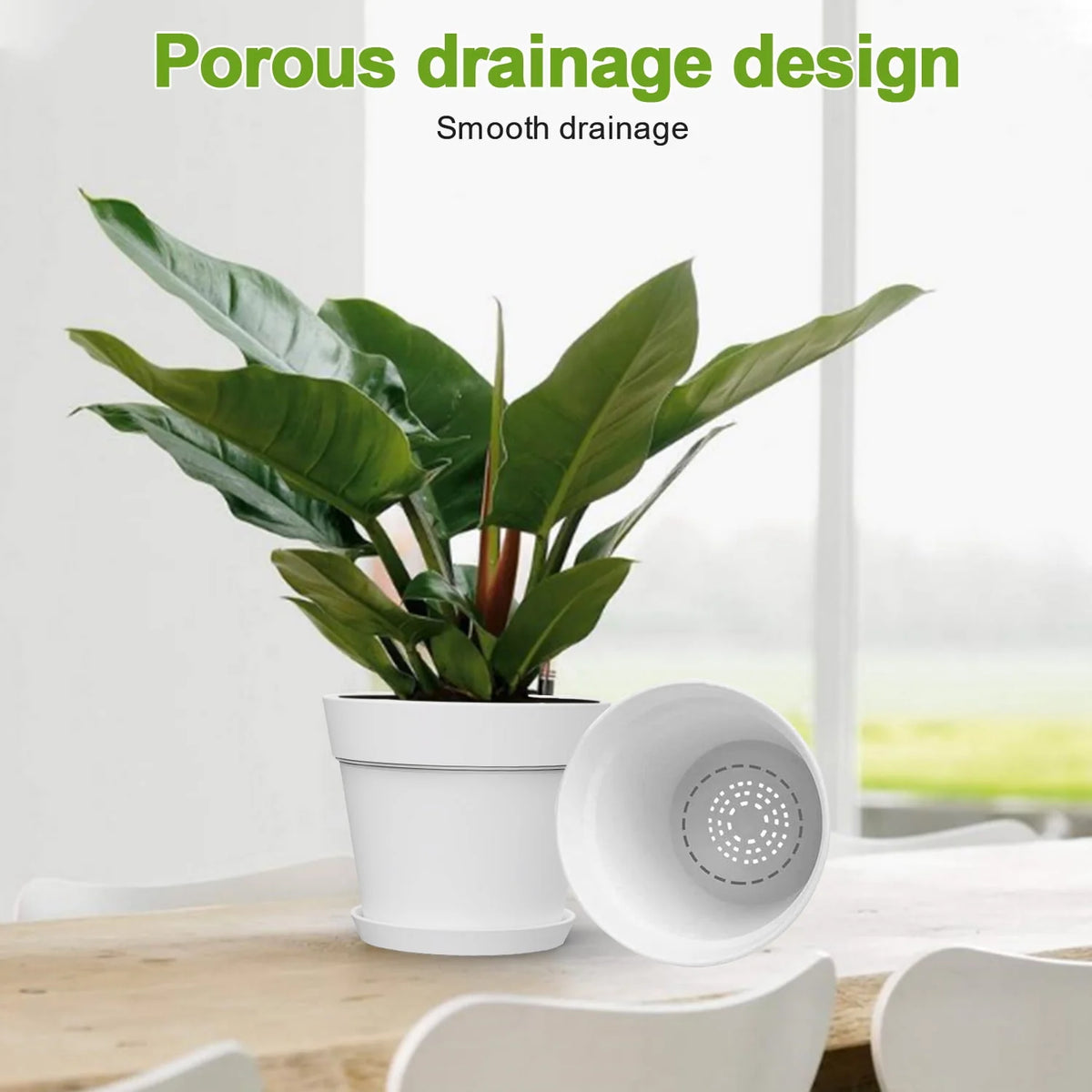 6 Inch Plastic Planters 16 Pack White S61443