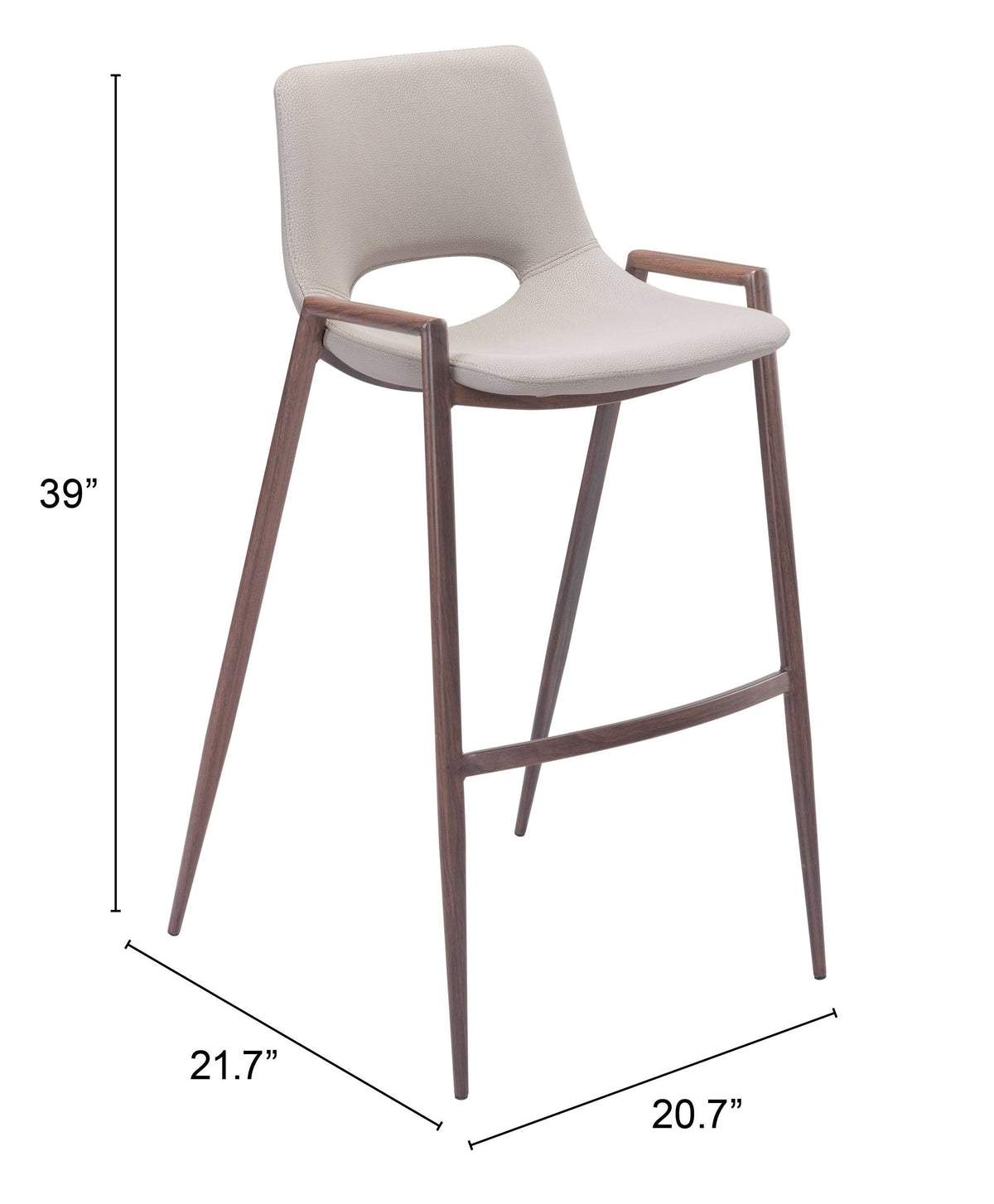 Beige Bar Chair, Set of 2 Q958173