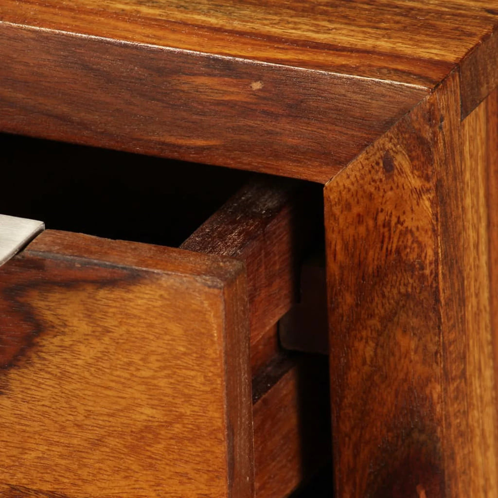 Sheesham Wood TV Stand with Door Cabinet and 2 Storage Drawers H6948