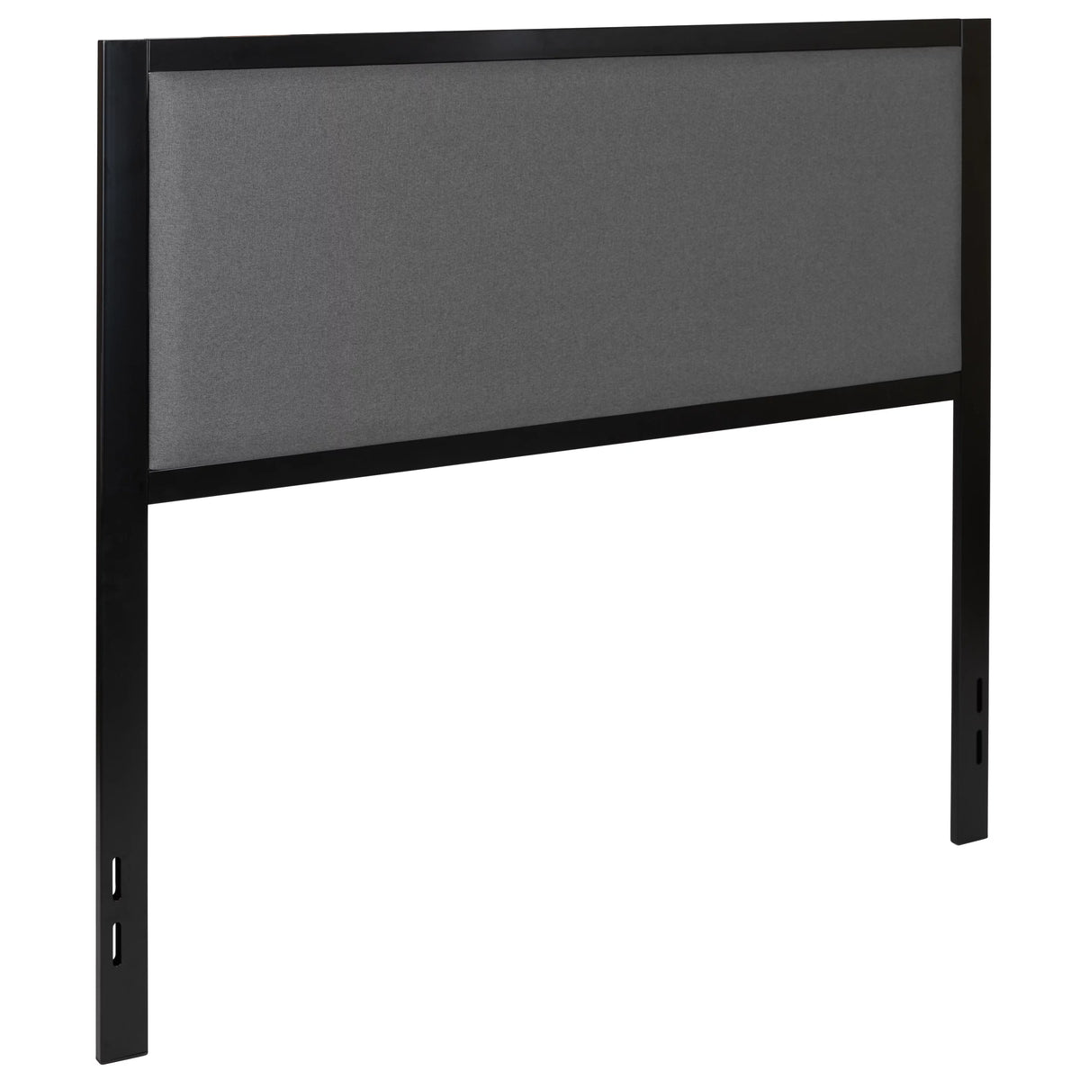 Full Size Dk Gray Fabric Upholstery Metal Headboard R94660