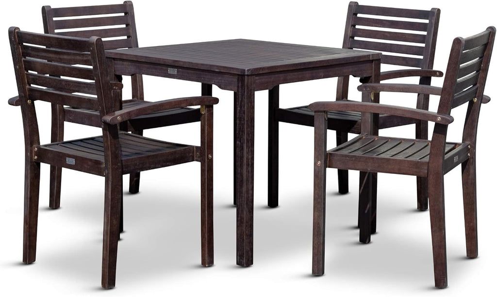 Espresso 5-Piece Eucalyptus Dining Set W46738