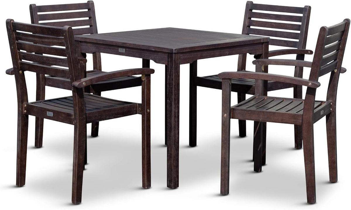 Espresso 5-Piece Eucalyptus Dining Set W46738
