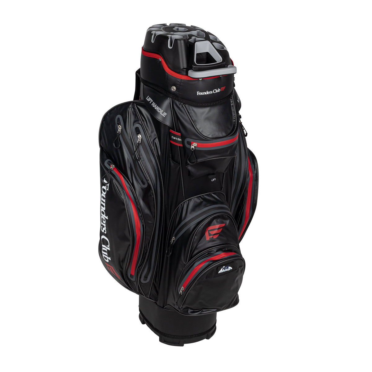 Black/Red 14 Way Waterproof Cart Bag Y5973