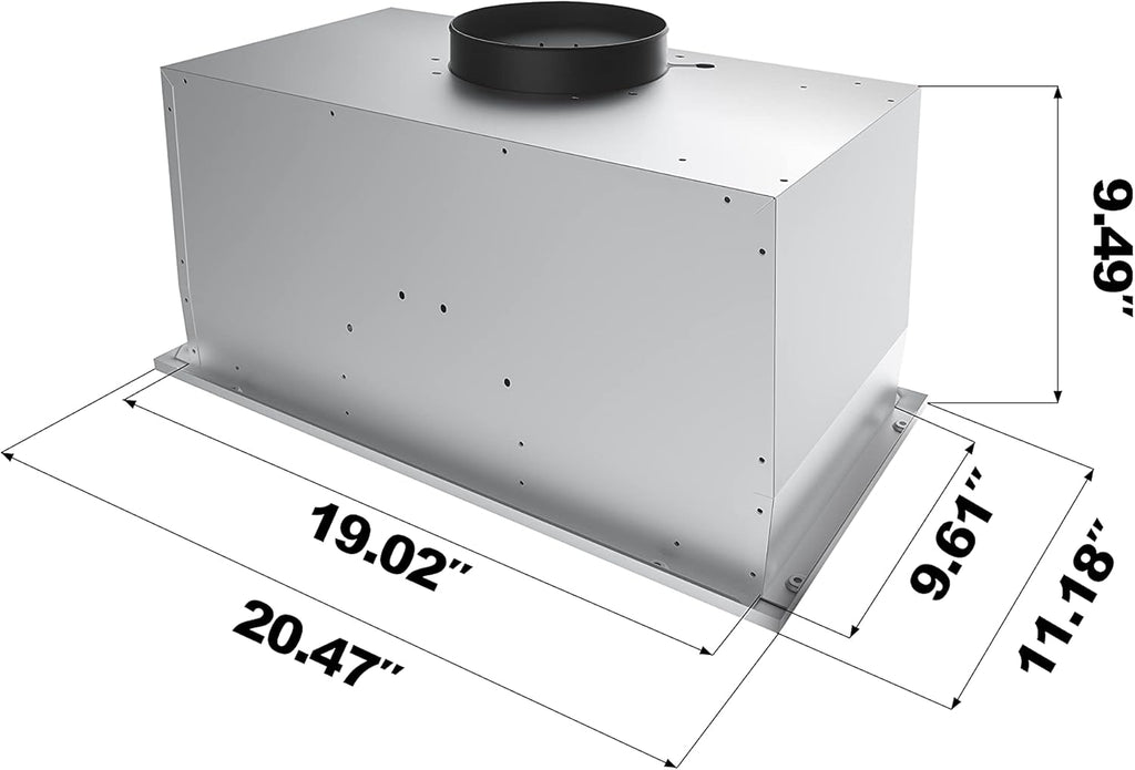 Stainless Steel Built In Range Hood Insert with 3 Speed Exhaust Fan Z458258