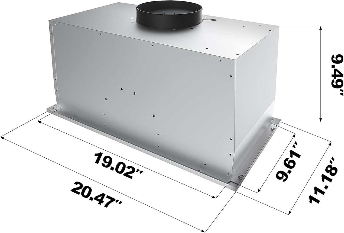 Stainless Steel Built In Range Hood Insert with 3 Speed Exhaust Fan Z458258