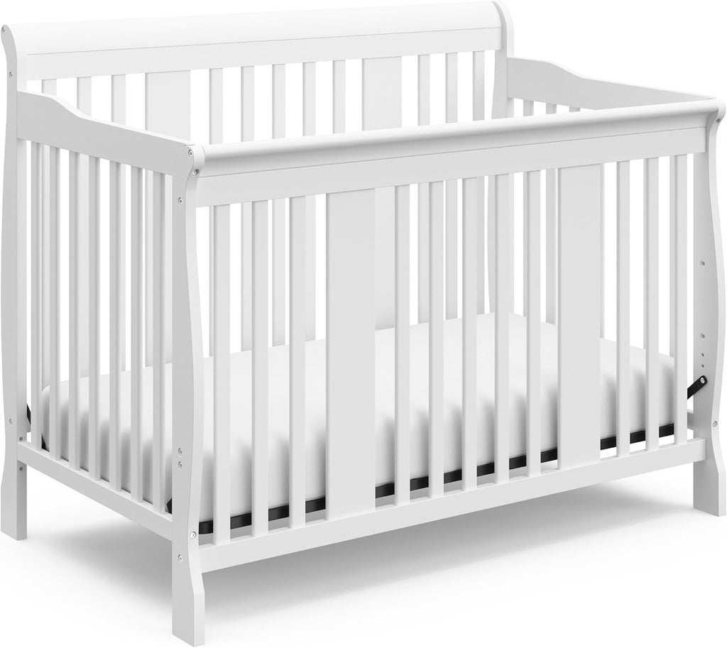 Espresso 4-in-1 Convertible Crib with Adjustable Height Mattress L9067