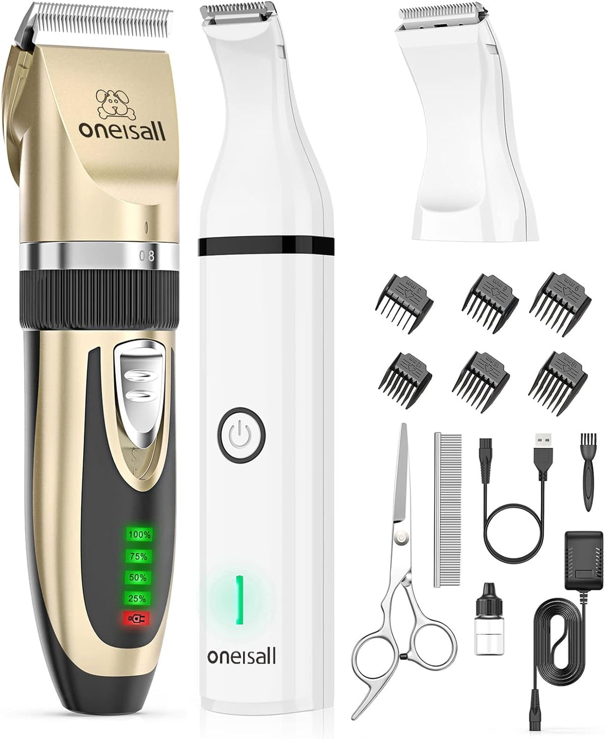 Dog Clippers and Paw Trimmer Kit 2 in 1 Low Noise Cordless J41867