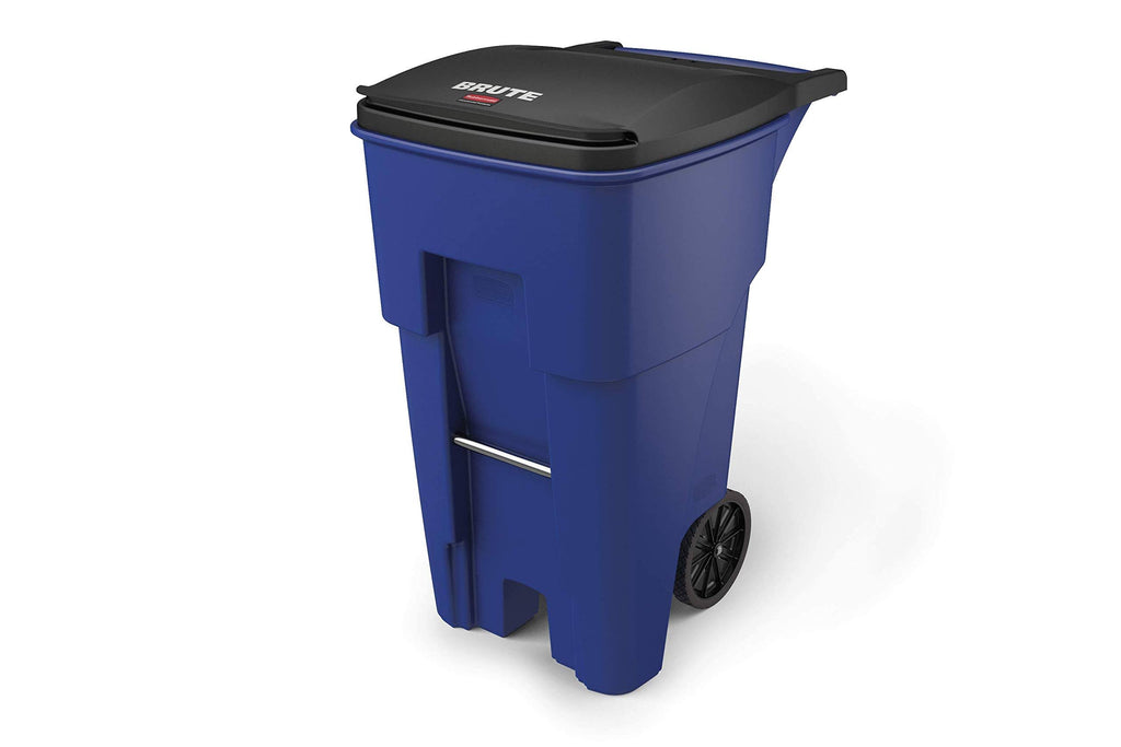 65 gal Blue Rectangular Trash Can G609