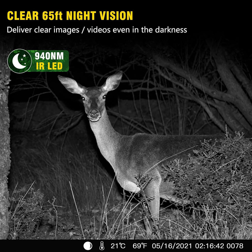 4K 32MP Wildlife Trail Camera with Night Vision Q906