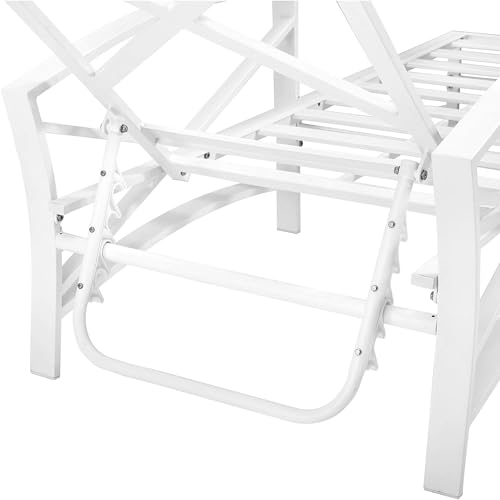 White Metal Chaise Lounge with Grey Cushions D44563