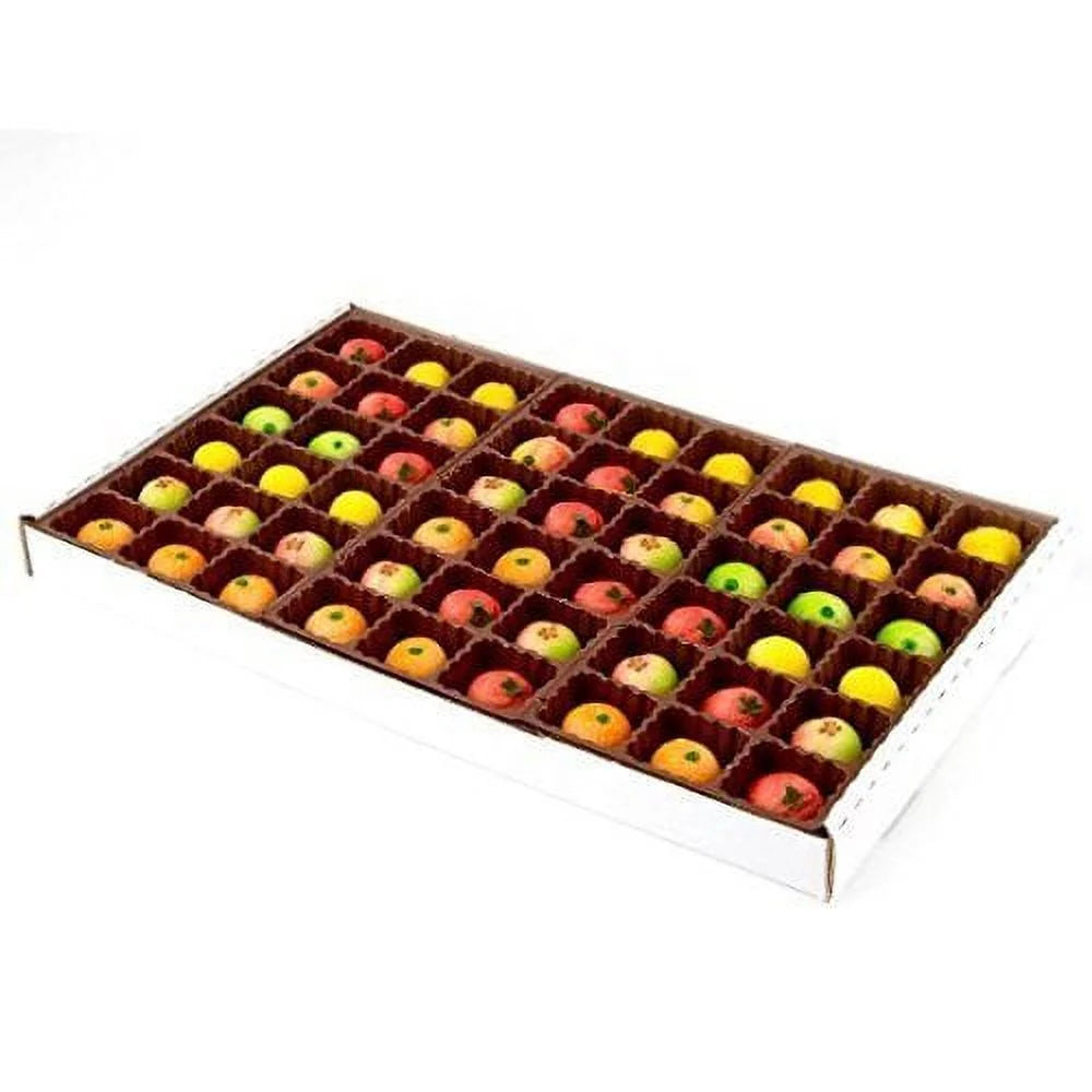 54 Piece Assorted Marzipan Fruit Box Tray 25 oz A226