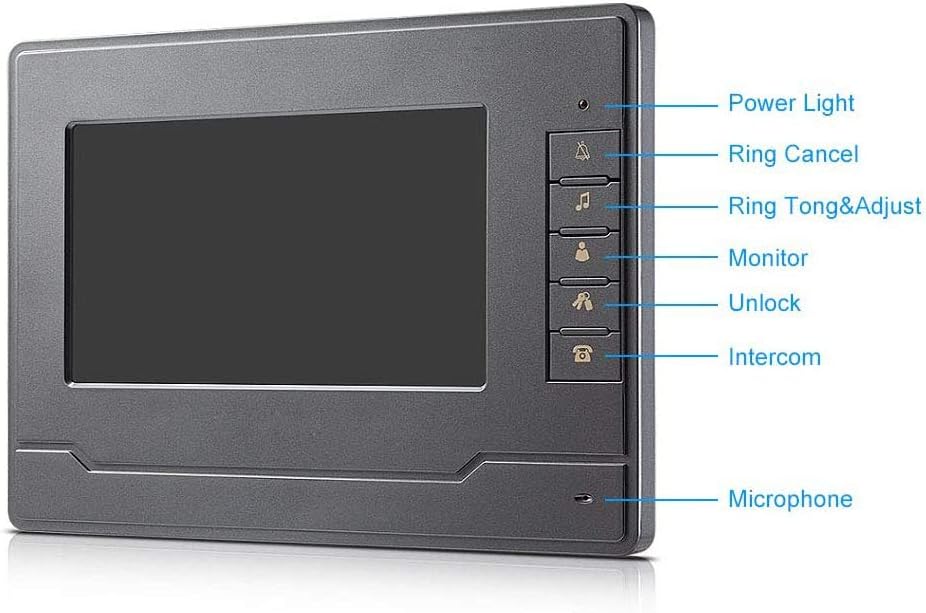 Wired Video Intercom Doorbell System 7 Inches LCD Monitor Door Phone Kit W432846