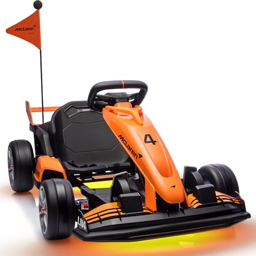 24V 7AH Electric Drift Kart with Adjustable Seat, 7.5 MPH 200W Motors D313