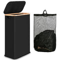 Black 75L Collapsible Laundry Hamper with Lid J39510
