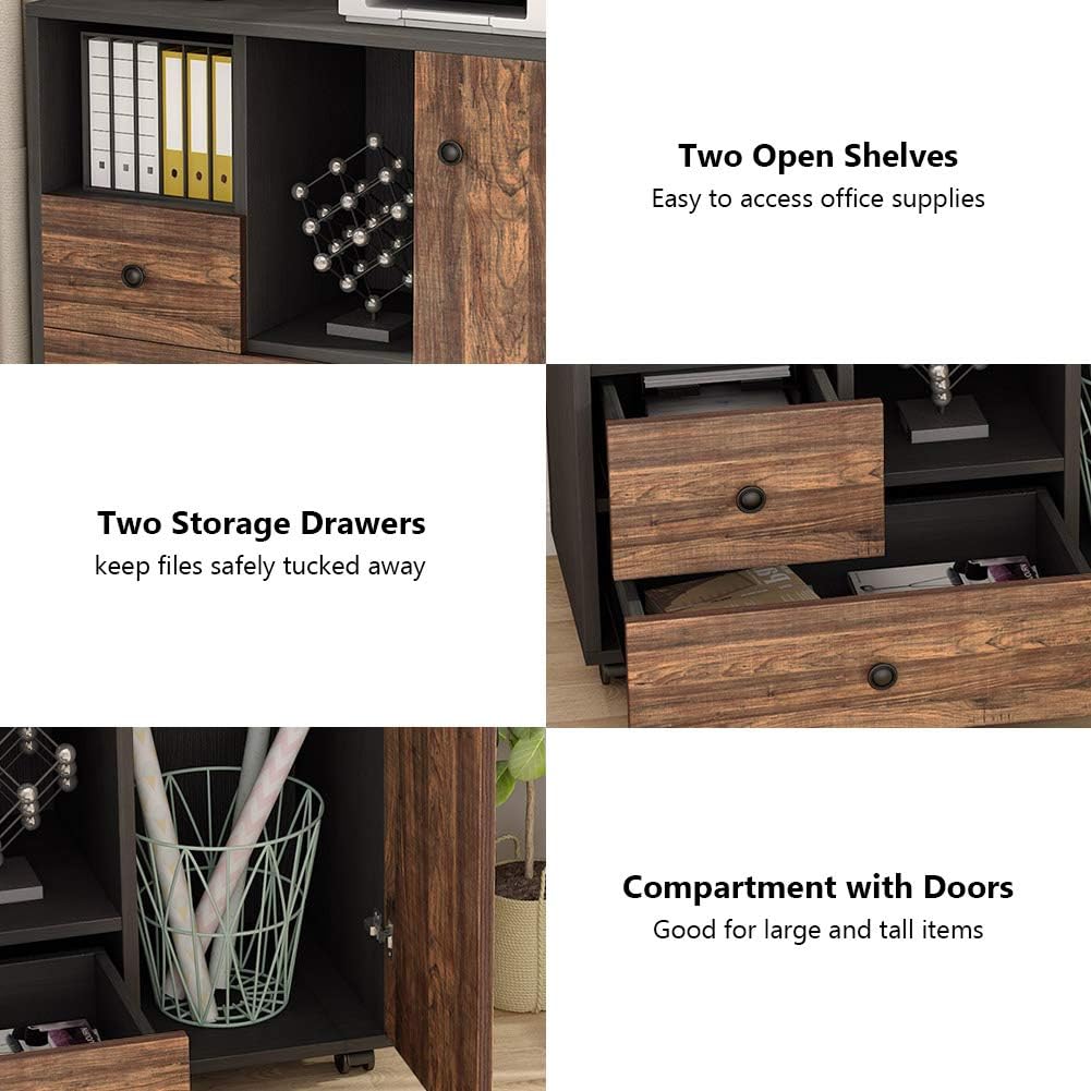2 Drawer Mobile File Cabinet with Wheels G135667