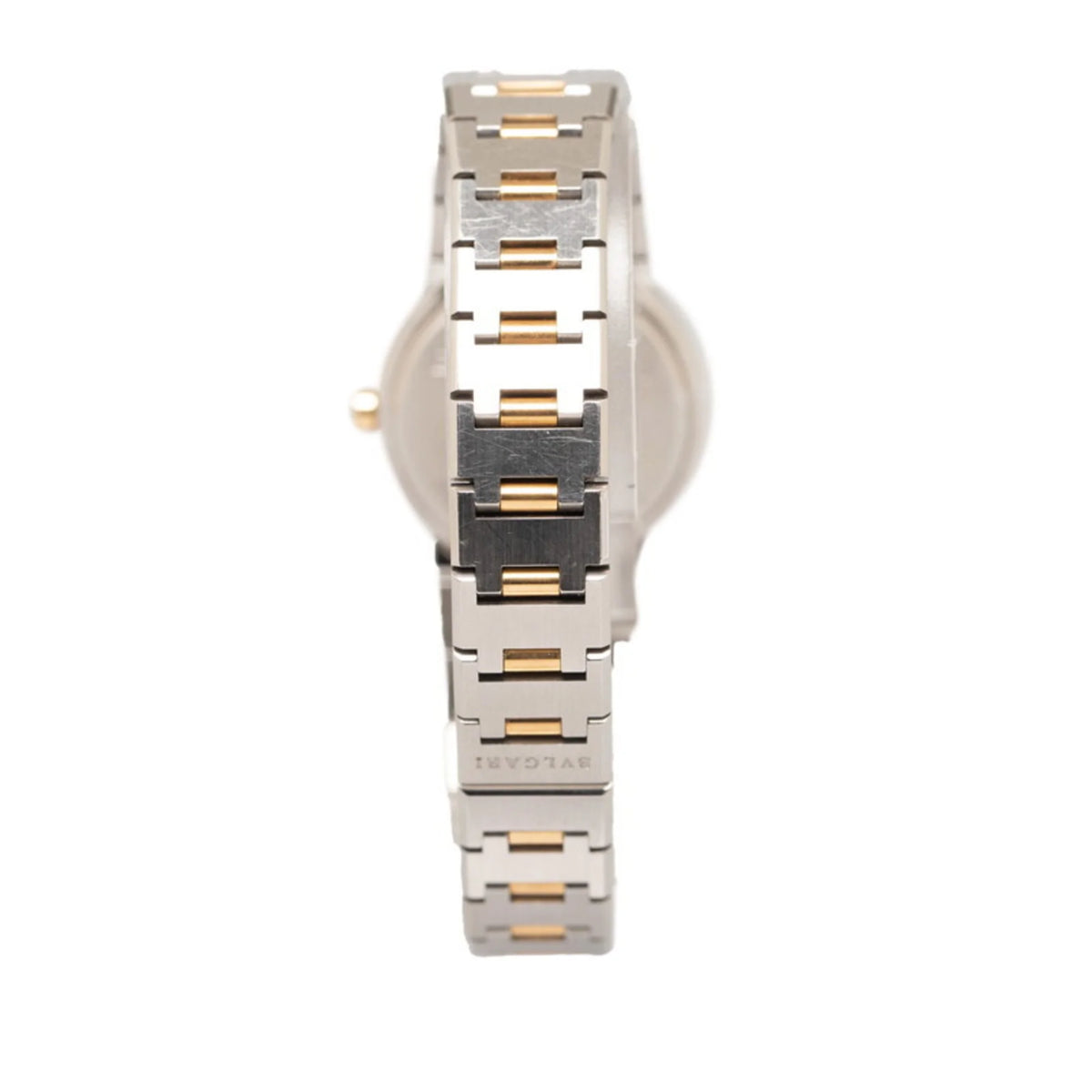 Pre-Owned Black Dial Stainless Steel Yellow Gold Ladies Watch D570