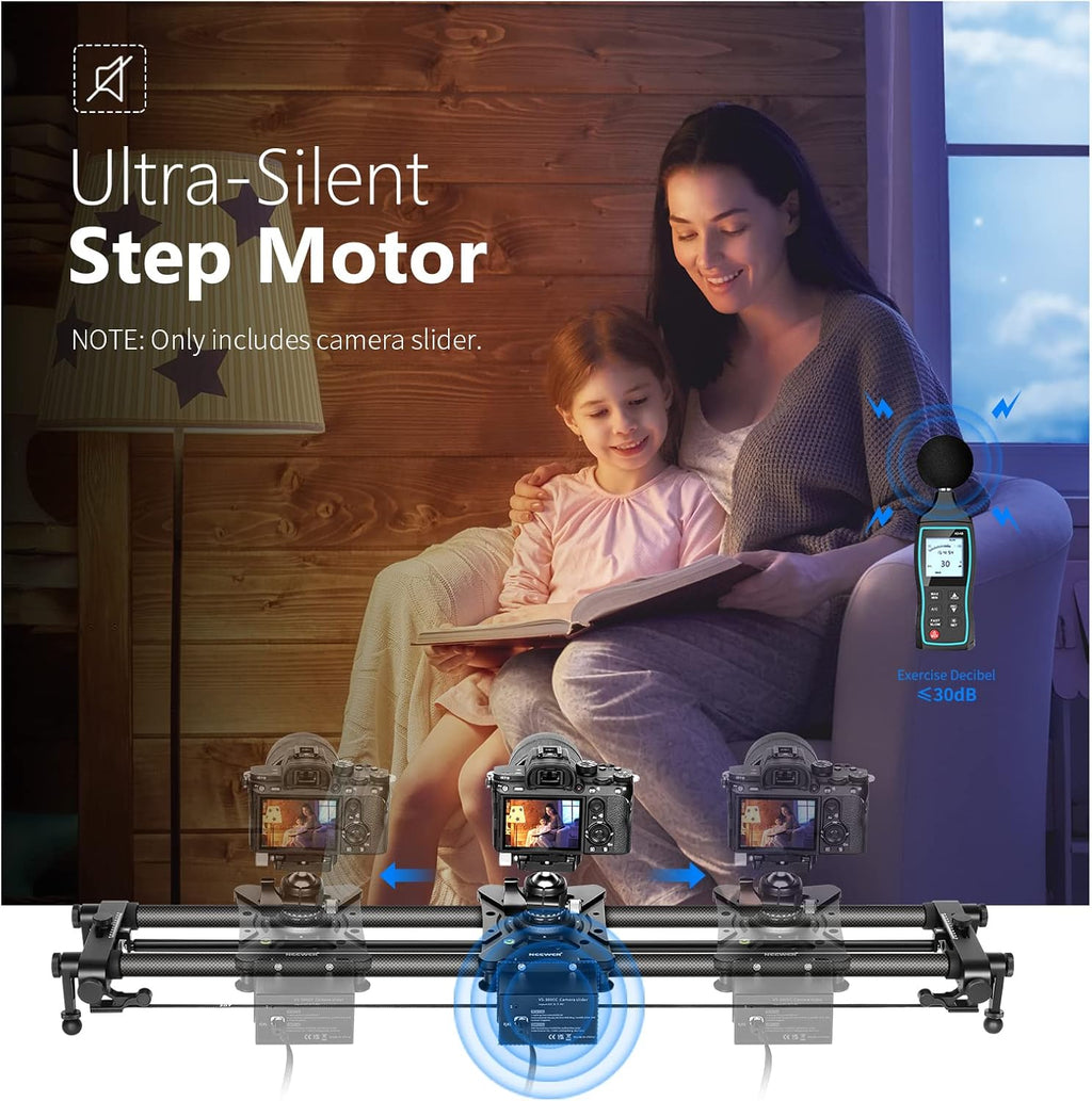 Motorized Camera Slider Carbon Fiber Dolly Rail with Remote Controller O524330