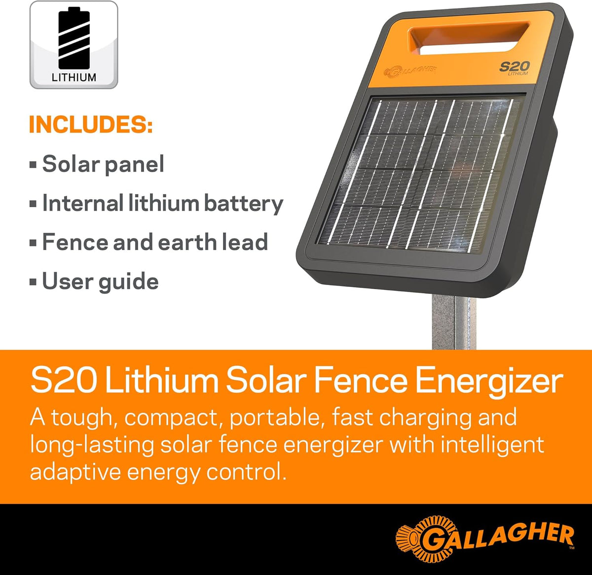 Solar Electric Fence Charger 0.2 Joule O5696