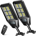 300W 2Packs LED Solar Street Lights IP66 Waterproof 30000LM 6500K Dusk to Dawn with Motion Sensor and Remote Control X86051