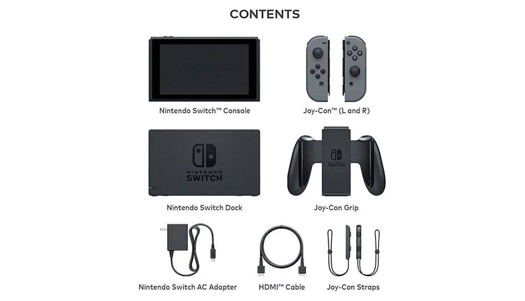 Gray Joy Con with HeadSet Bundle Accessories Used F273