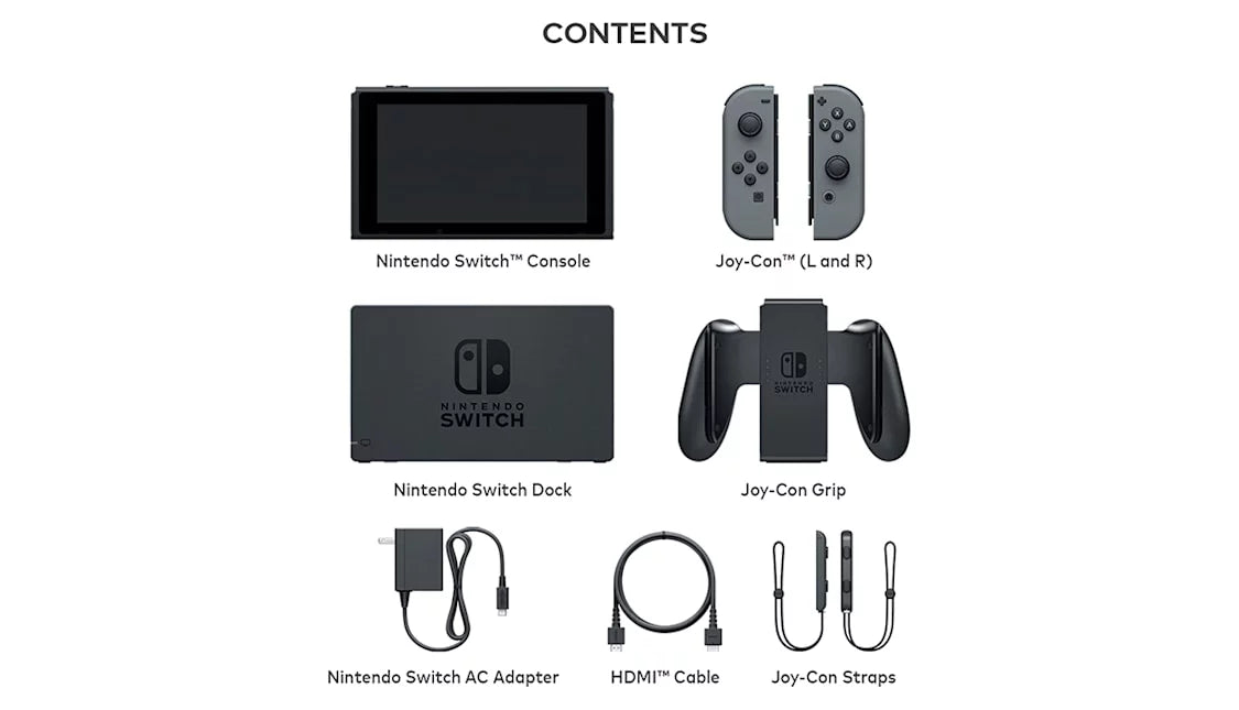 Gray Joy Con with HeadSet Bundle Accessories Used F273