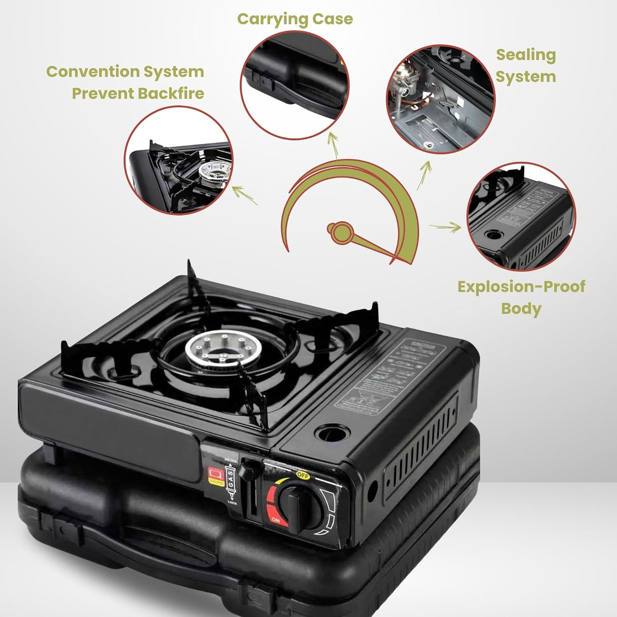 10,000 BTU Portable Dual Fuel Butane Propane Stove X6633
