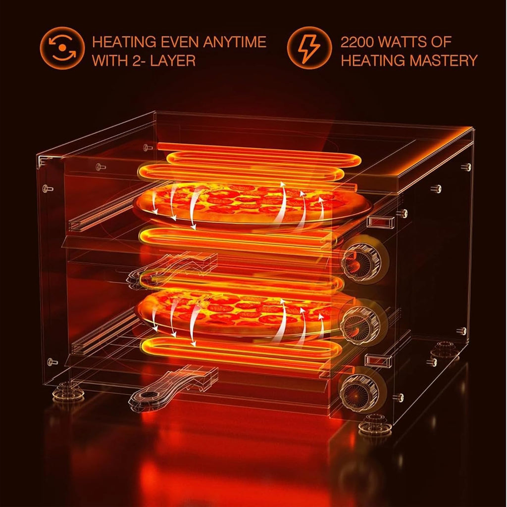 Stainless Steel 2-Layers Electric Pizza Oven M5292