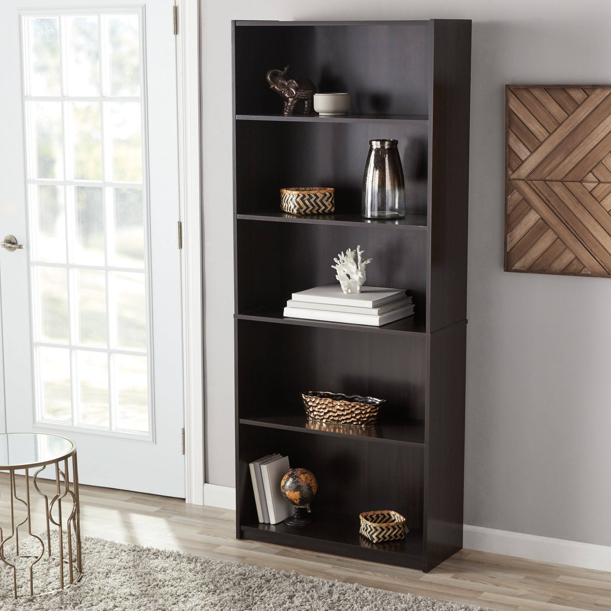 71 5-Shelf Standard Bookcase, Brown Q97917