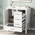 Green Solid Wood Bathroom Vanity with Sink and 3 Drawers G8893