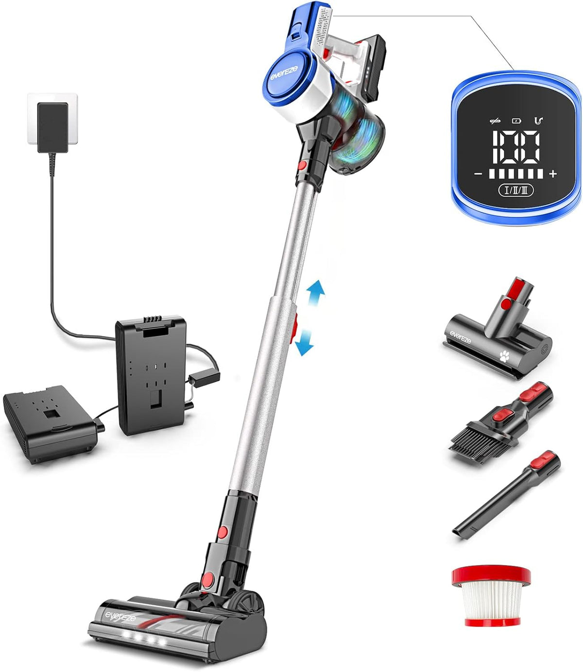 280W 25KPa Cordless Stick Vacuum with 2 Detachable Batteries Z399
