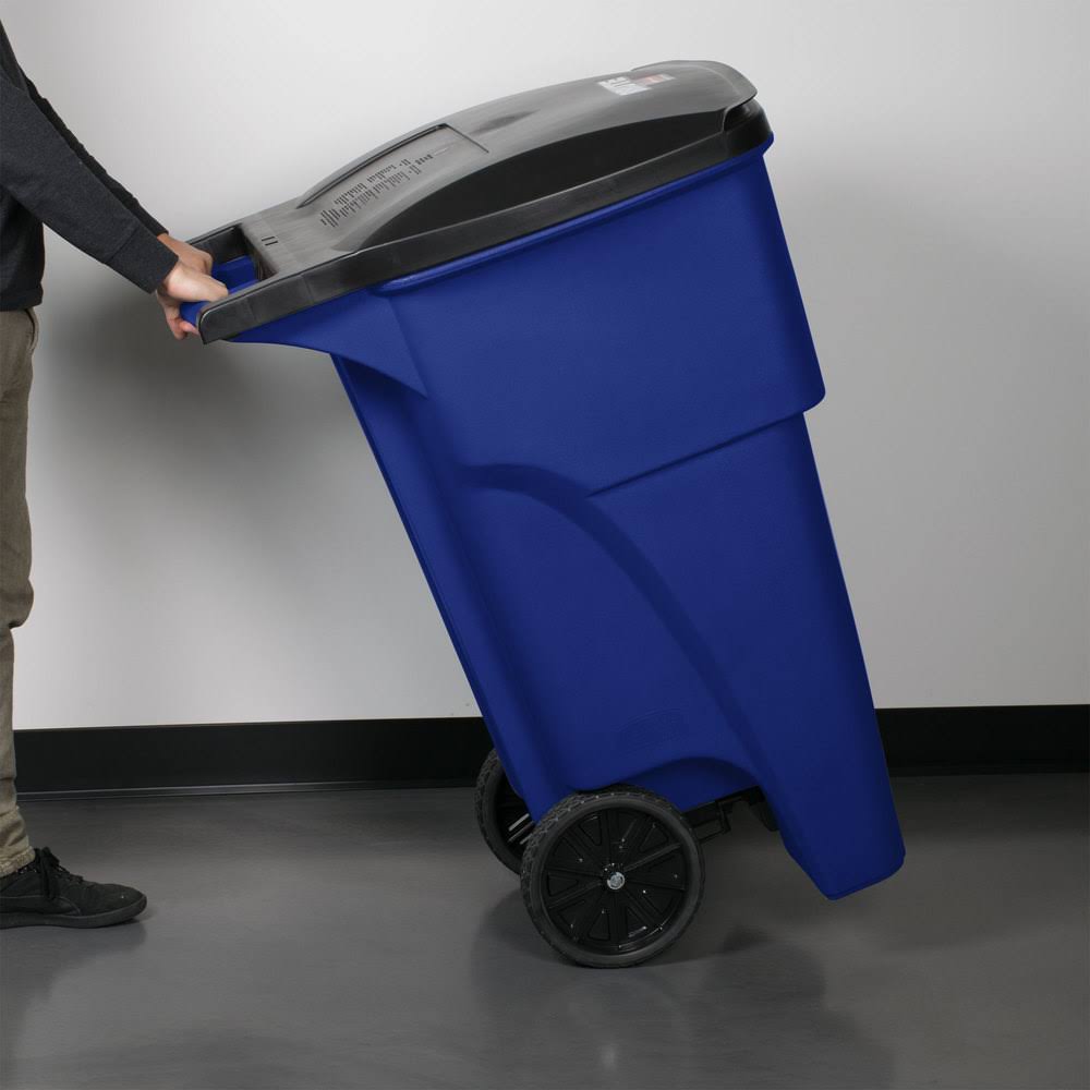 65 gal Blue Rectangular Trash Can G609