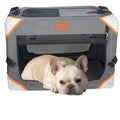 Collapsible 4-Door Portable Dog Crate with Soft Blanket A394798