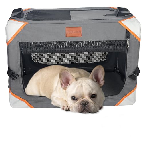 Collapsible 4-Door Portable Dog Crate with Soft Blanket A394798