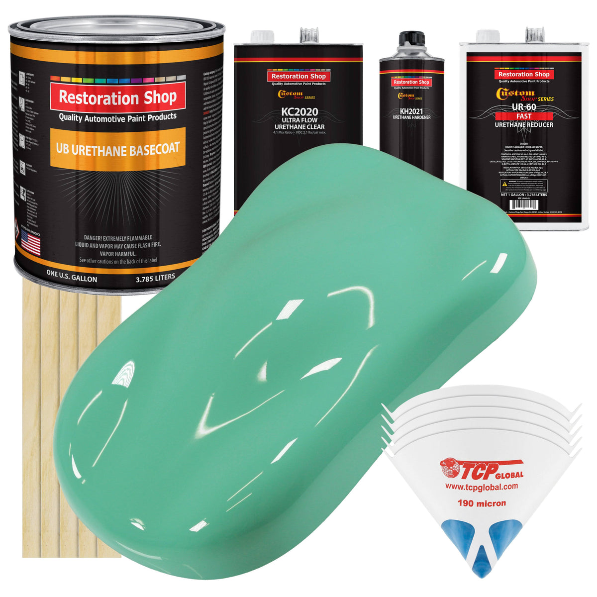 Light Aqua Gallon Urethane Basecoat Clearcoat Car Paint Kit X4922