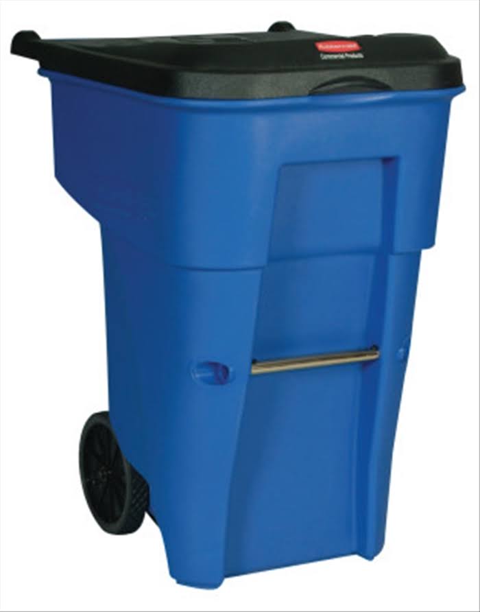 65 gal Blue Rectangular Trash Can G609