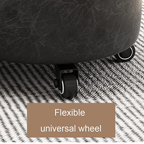 Red Leather Rolling Ottoman Stool with Wheels Z87955