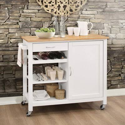 Kitchen Cart with Solid Wood Top S86989