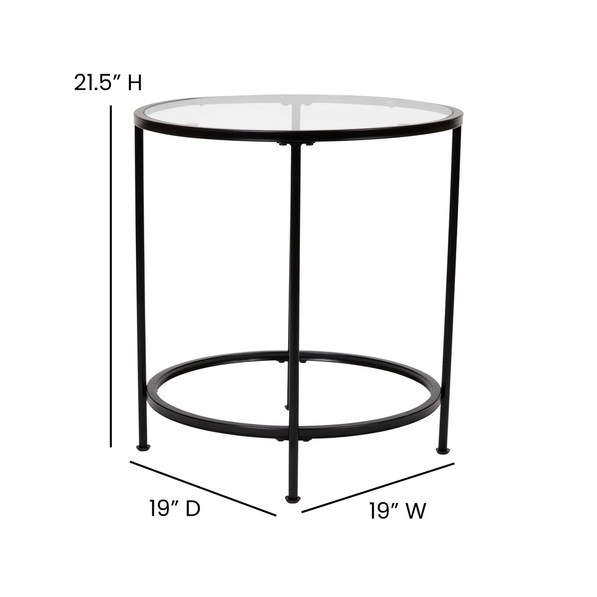 Clear Matte Black End Table B6746