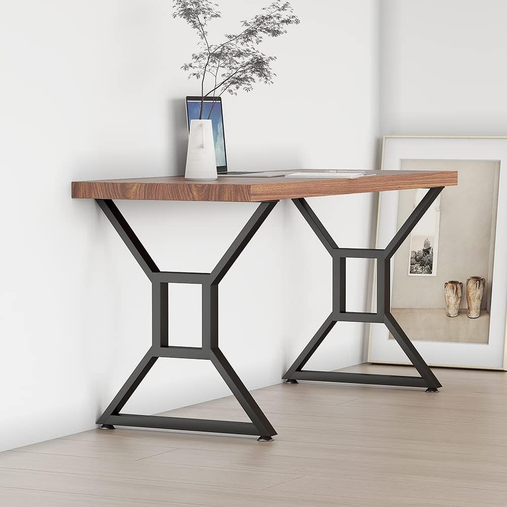28-inch Metal Table Legs Set of 2 Black Cast Iron Heavy Duty N800