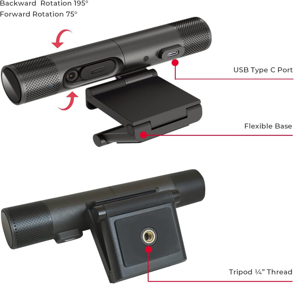 DualCam Two Autofocus Cameras 2K30fps 1080p30fps 270° Flexible Rotation C3373