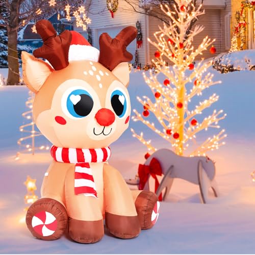 7ft Outdoor Inflatable Snowman Yard Decorations with Led Lights L246427
