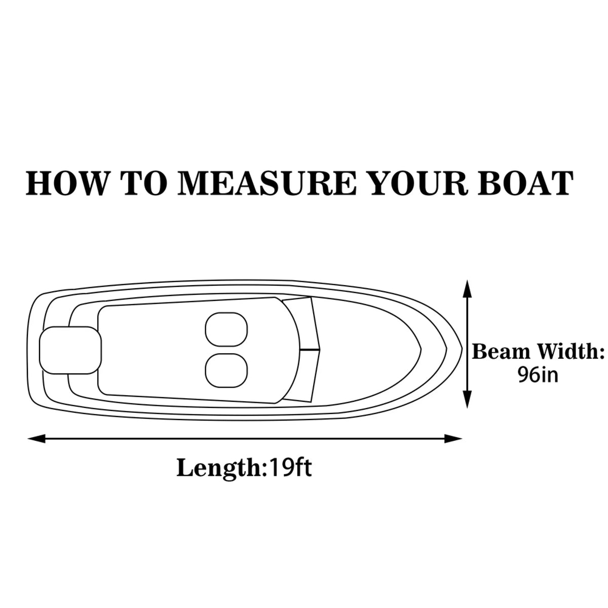 Waterproof Heavy Duty Trailerable Boat Cover 17 ft-19 ft Z72405