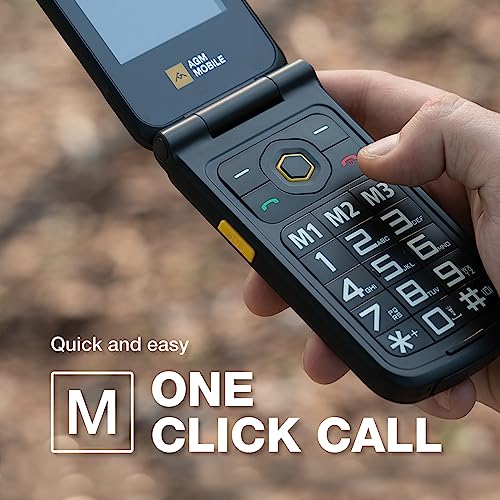 Rugged Basic Flip Phone, 4G Feature Cell Phone, Waterproof, Drop-Proof, Dual SIM D986