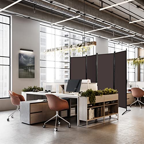 White 4-Panel Folding Room Divider with Iron Frame F80780