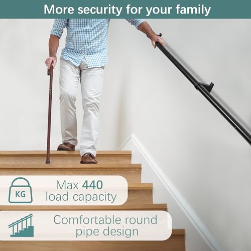 6ft Metal Stair Railing Handrail Kit H117