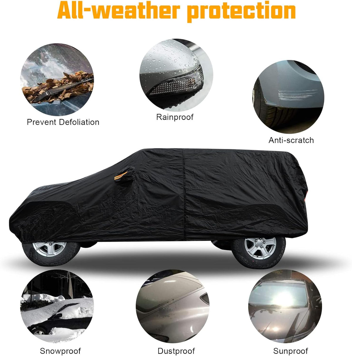 4 Door Full Car Cover with Driver Door Zipper Q46434